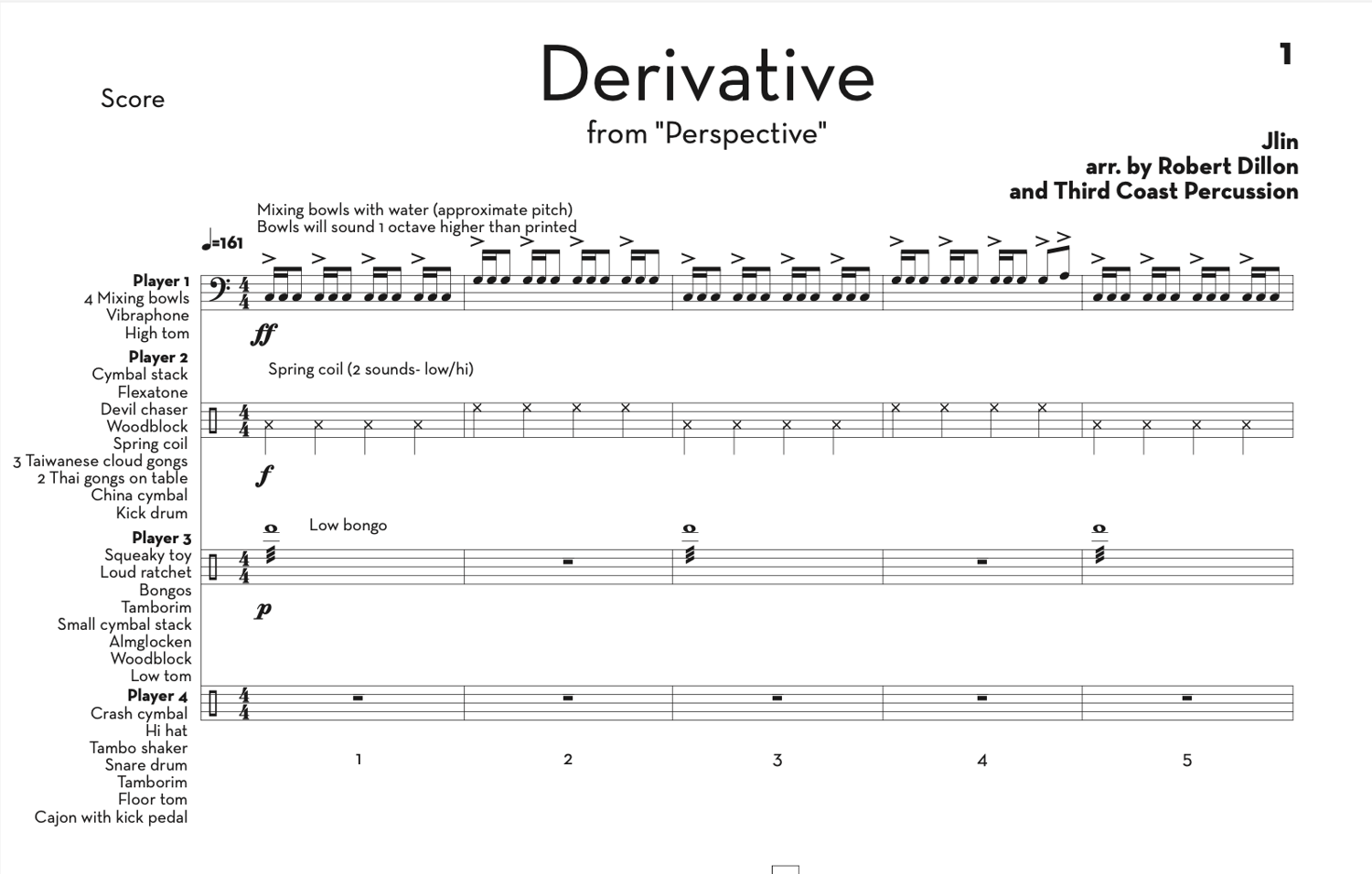 Image of "Derivative" from "Perspective" - Score and Parts
