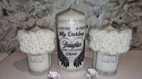 Image 1 of PERSONALISED ROSE MEMORIAL CANDLE SET