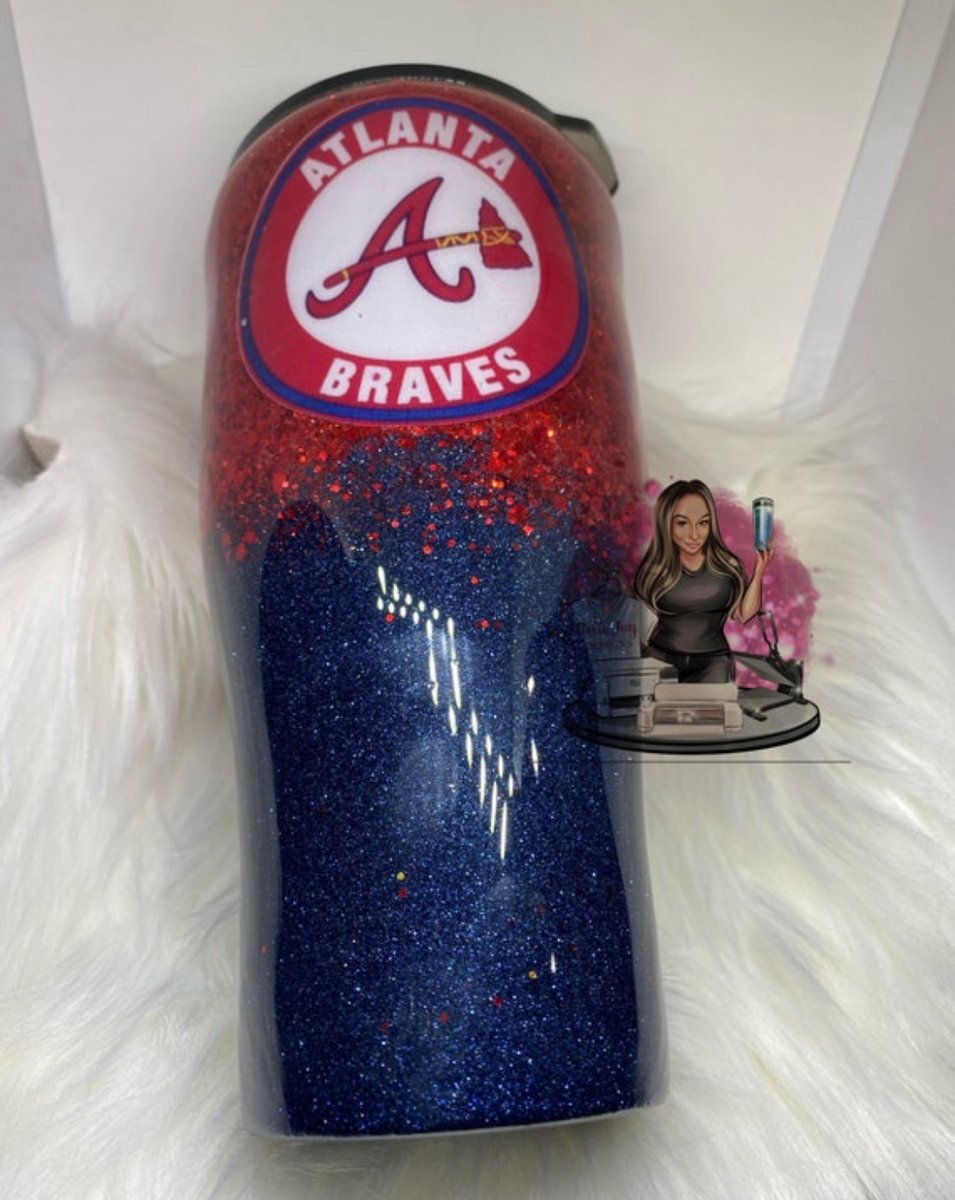 Personalized Glittered Houston Astros Tumbler Blue Glitter 