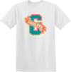 BIG G T SHIRT - WHITE (TEAL/ORANGE)