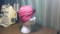 Image 2 of Pink/Green Turban (Swirl Collection)