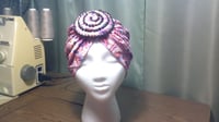 Image 1 of Pink/Black/Blue Printed Turban (Swirl Collection)