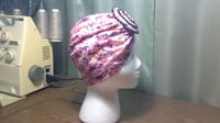Image 2 of Pink/Black/Blue Printed Turban (Swirl Collection)