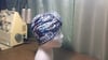 Blue/Black/White Printed Turban (Swirl Collection)
