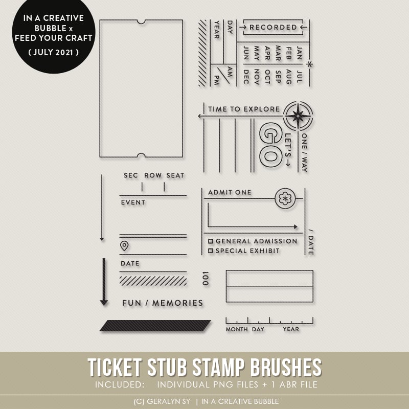 Image of Ticket Stub Stamp Brushes (Digital)