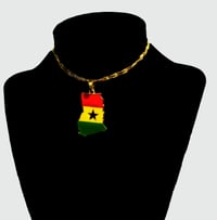 Image 1 of GHANA FLAG PENDANT NECKLACE | PRE-ORDER