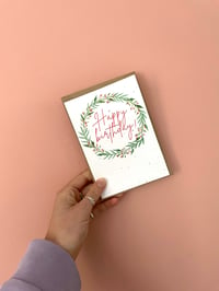 Image 4 of Happy Birthday Plantable Seed Card - Floral Wreath
