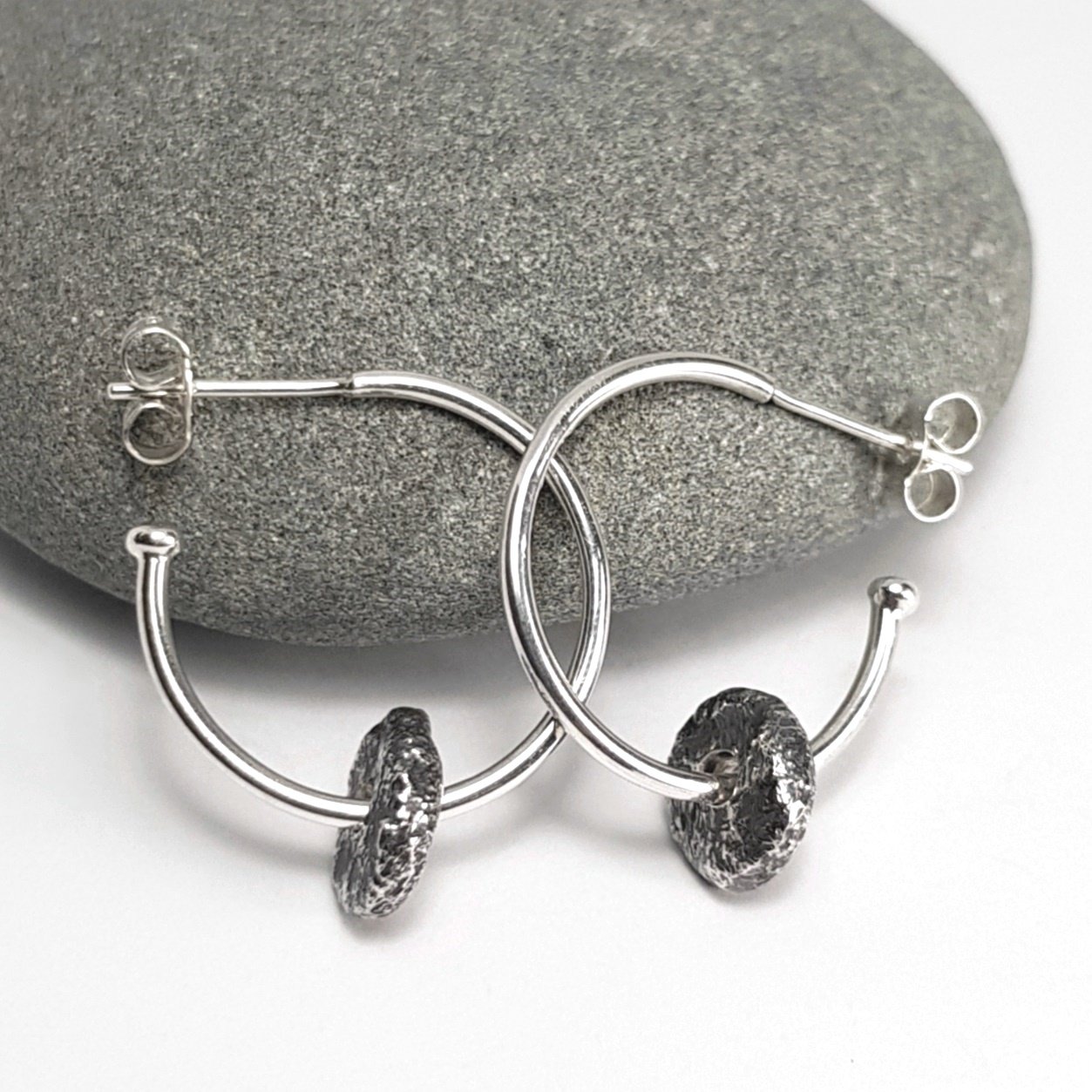 Wholesale Silver Dangle Star CZ Charm Hoop Earrings | Safasilver