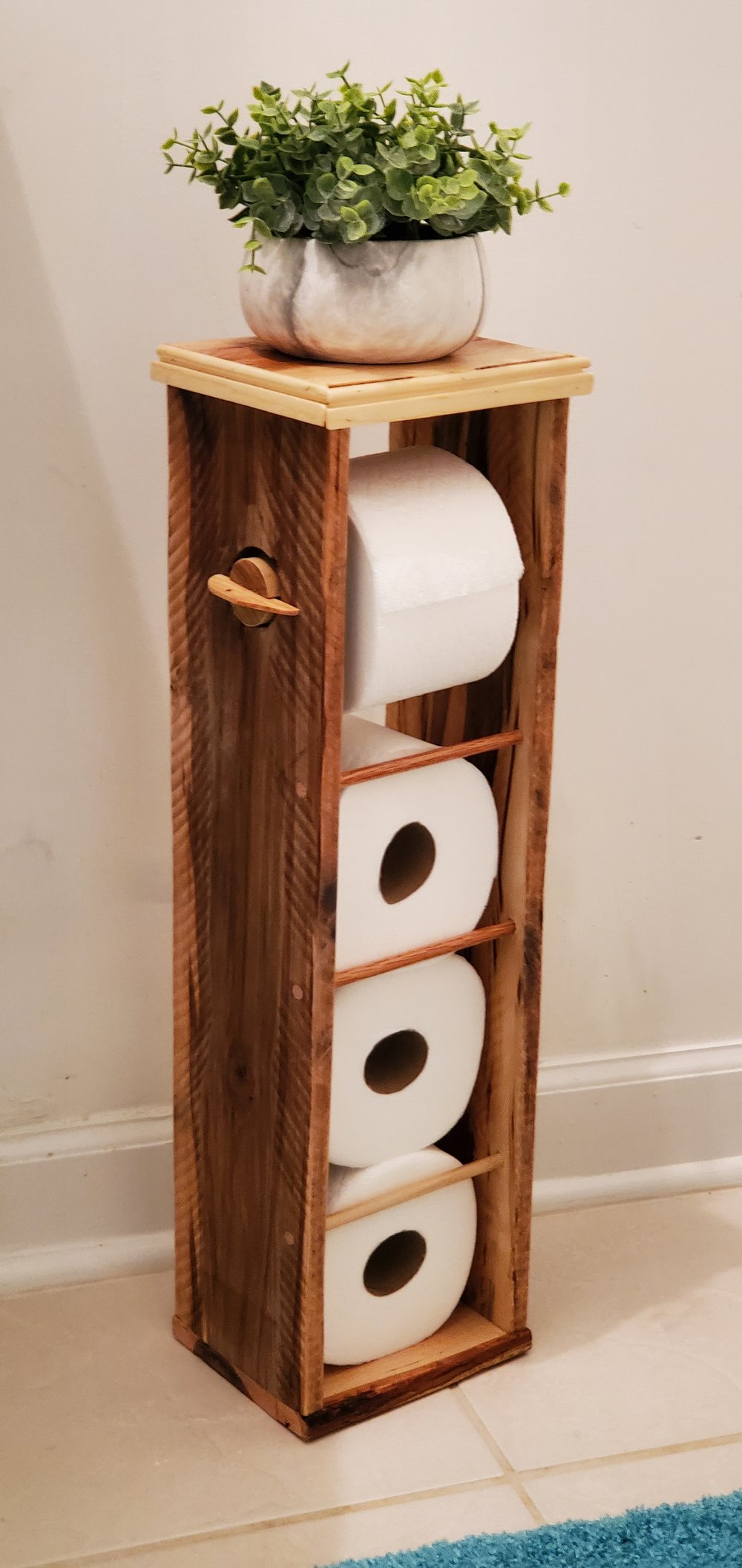 Wood Bathroom Toilet Paper Holder Table — Penn Rustics