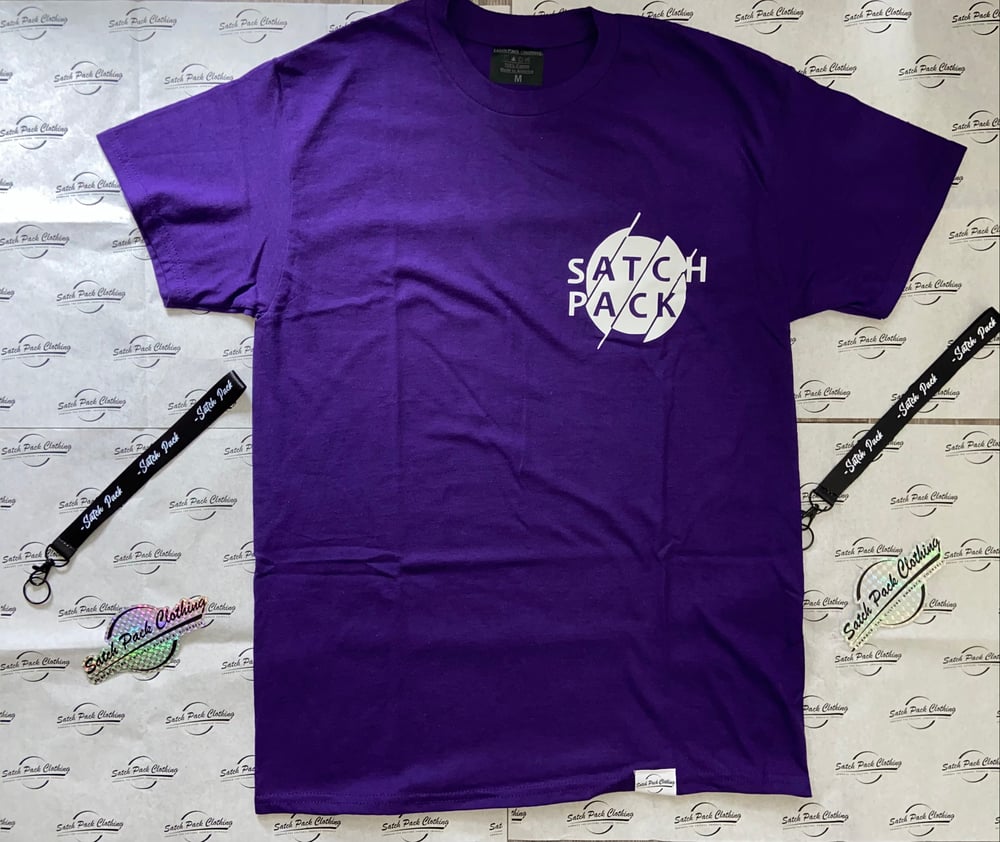 Satch Pack T-Shirt - Purple/White