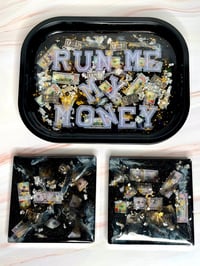 Image 1 of Run Me My Money Tray & Coaster Set