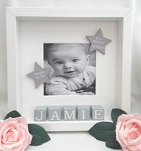 Image 1 of New baby frame, nursery decor, baby keepsake frame, new baby frame, new baby gift