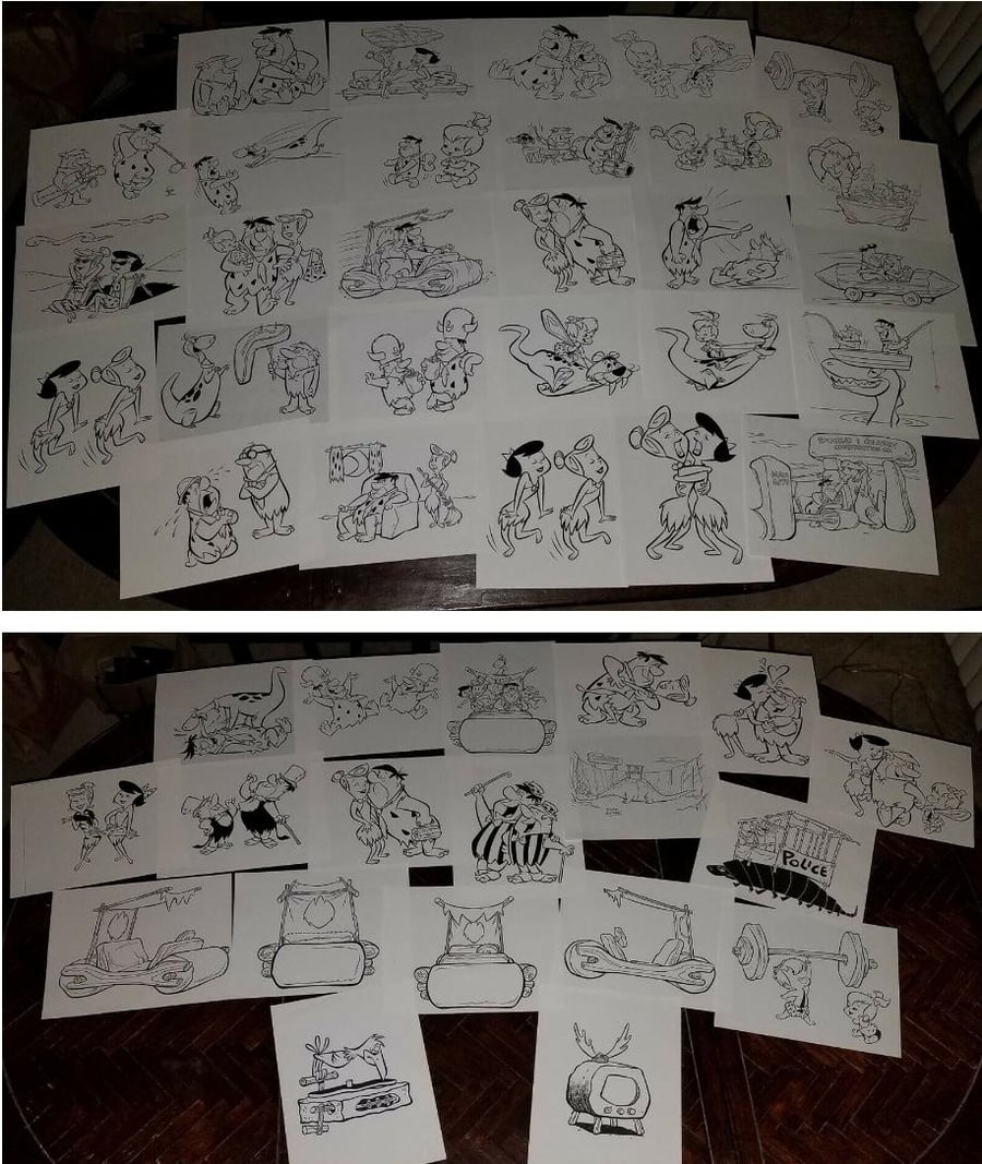 Image of THE FLINTSTONES 200-PAGE ART SET! 8.5x11 EACH! HANNA-BARBERA! CLASSIC STYLE!