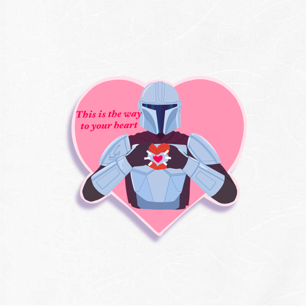 Image of Star Wars - 'This is the way to your heart' Mando Sticker