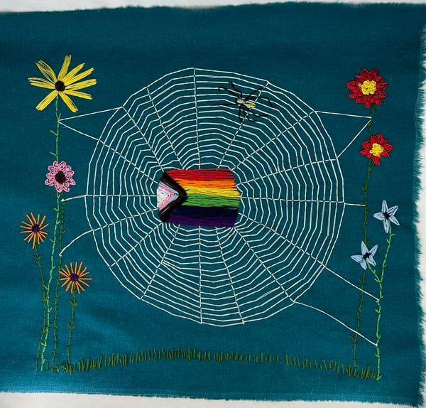 Image of Fairness for all. Original embroidery.