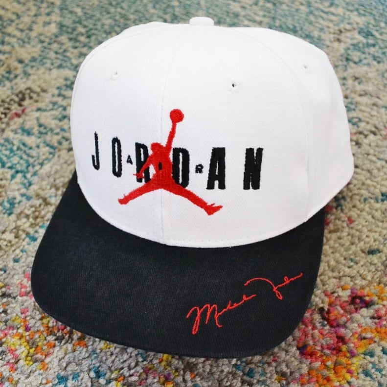 Vintage 1990's Nike Air Jordan White & Black Auto Brim Snapback Hat