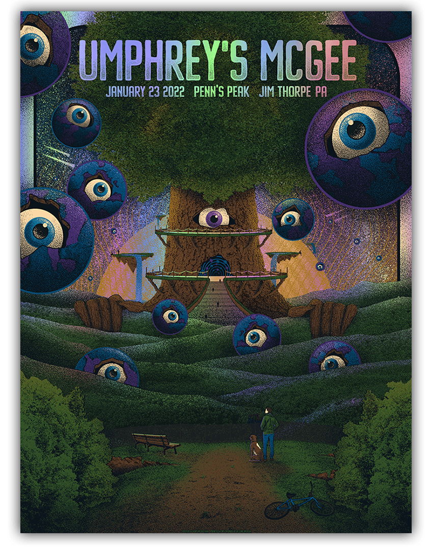 Umphrey's McGee Penn's Peak 2022 Foil Event Poster 