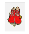 Old Skool Kicks Red A3 Print