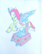 Image of Pegasus postcard by Simon Daly for The Mythical Beast Sweet Shoppe