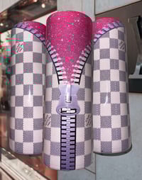 Grey and Pink LV Damier print
