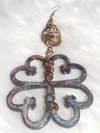 Image 2 of Nyame Dua, Black Culture Jewelry, Chakra's, Leopard Skin Jasper crystal stone earrings