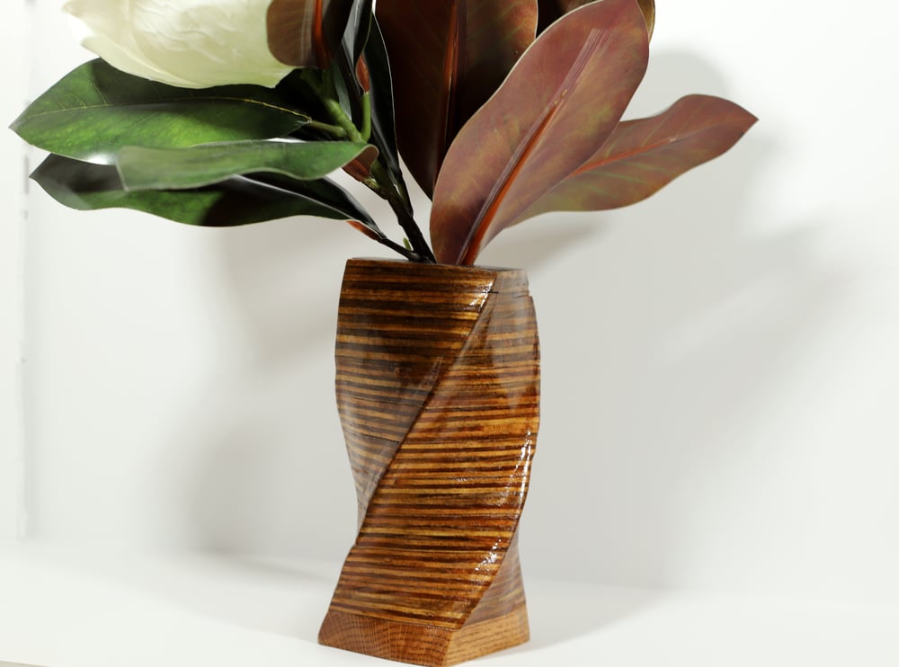 Wooden Spiral Vase Set