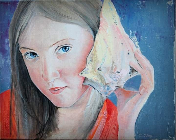 Image of Commission portrait painting from photo Oil linen family heirloom art sizes starting @ 11x14