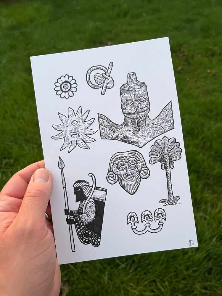 Image of ‘Rod & Ring’ spot illustrations (original drawing)