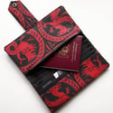 Red and Black Wallet with Medieval Dragons