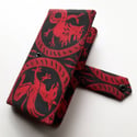 Red and Black Wallet with Medieval Dragons