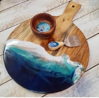 Individually Hand Painted Resin Cheeseboard, Bowl & Knife Set