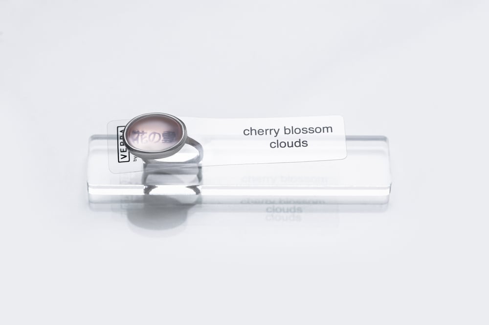 Image of "Cherry blossom clouds" silver ring with rose quartz · 花の雲 ·