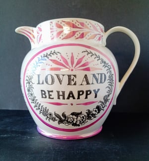 MADE TO ORDER - Large Love and Be Happy Personalised Jug