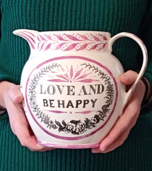 MADE TO ORDER - Large Love and Be Happy Personalised Jug