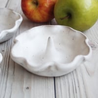 Image 3 of Ring Dish, White Speckled Ceramic Ring Holder, Ready to Ship Made in USA