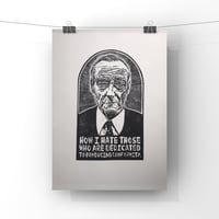 Image 1 of William Burroughs. Beat Writer. Handmade. Original A3. linocut print. Limited and Signed. Art.