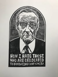 Image 5 of William Burroughs. Beat Writer. Handmade. Original A3. linocut print. Limited and Signed. Art.