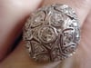ART DECO PLATINUM OLD TRANSITIONAL CUT DIAMOND BOMBE 1.80CT RING