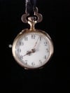 VICTORIAN FRENCH 18CT SILVER OLD CUT DIAMOND RUBY POCKET WATCH PENDANT