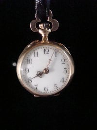 Image 3 of VICTORIAN FRENCH 18CT SILVER OLD CUT DIAMOND RUBY POCKET WATCH PENDANT