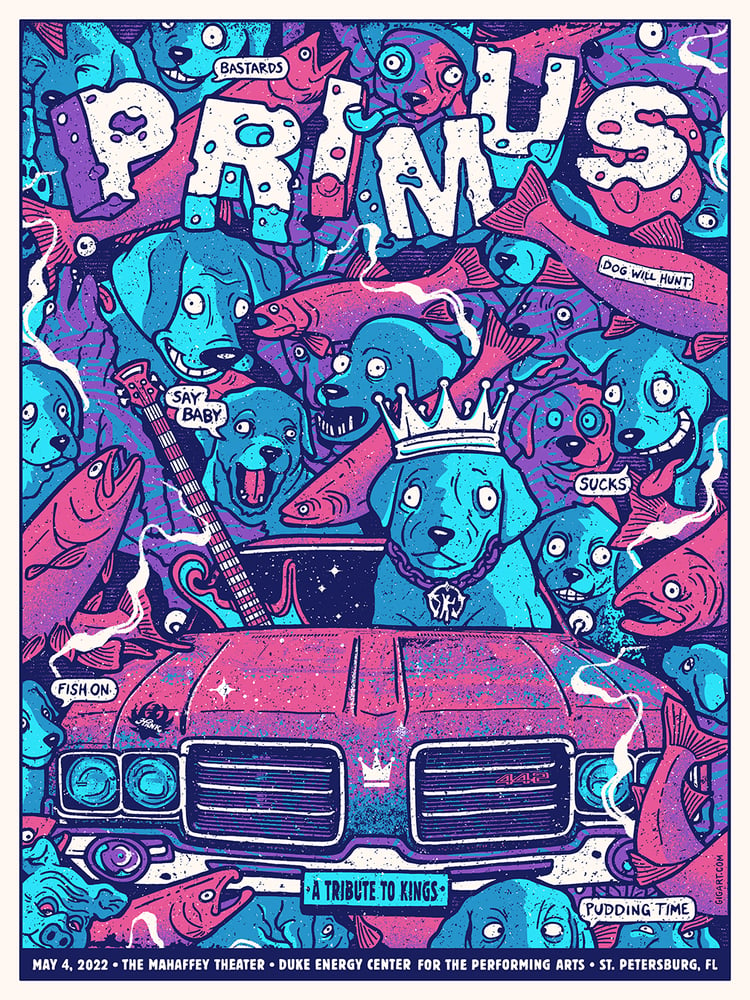 Image of Primus 2022 - Main Tour Poster - Too Many Puppies