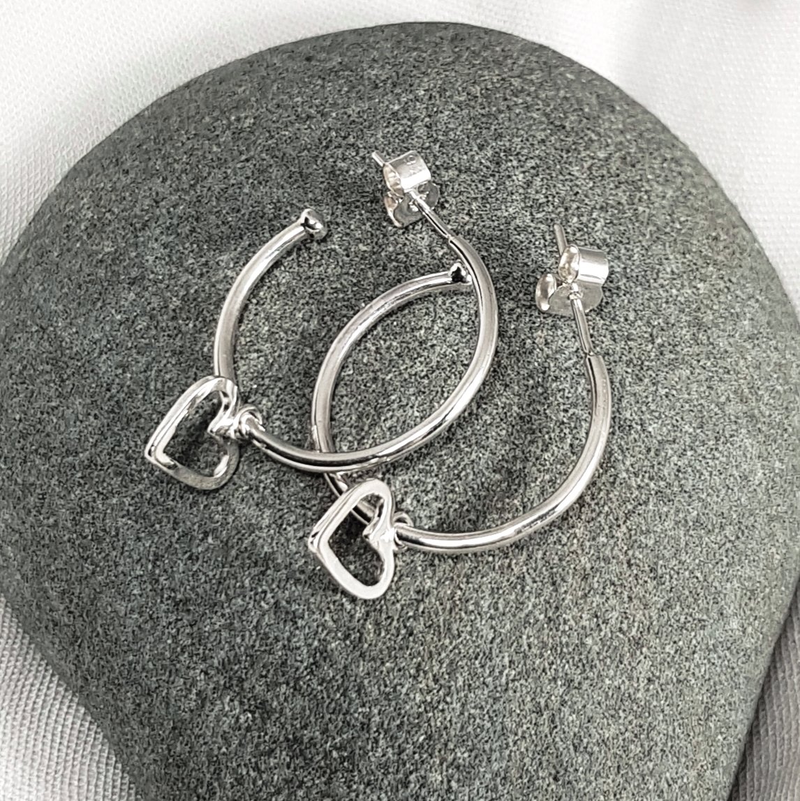 Silver hoop clearance earrings for women