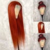 Dark orange straight human hair 13*4 lace frontal wig