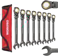 WORKPRO 8-piece Flex-Head Ratcheting Combination Wrench Set