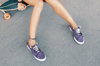 Large Purple Poppy Women’s lace up canvas shoes