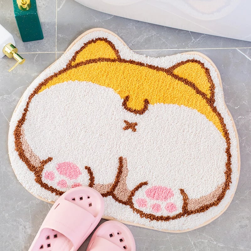 Image of Cute cartoon corgi butt rug
