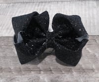 Black Chunky Glitter Large Hairbow