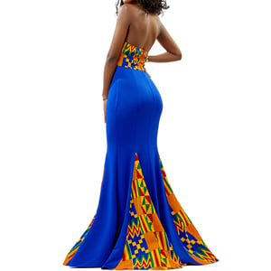 Image of THANDIE AFRICANPRINT HALTERNECK DRESS