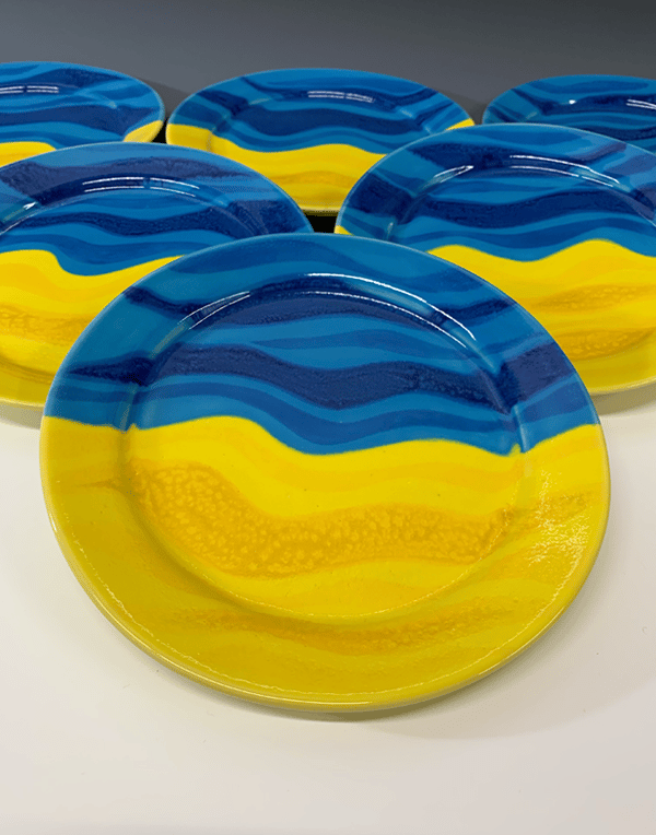 Image of Ukrainian Flag Plates, Set of 6