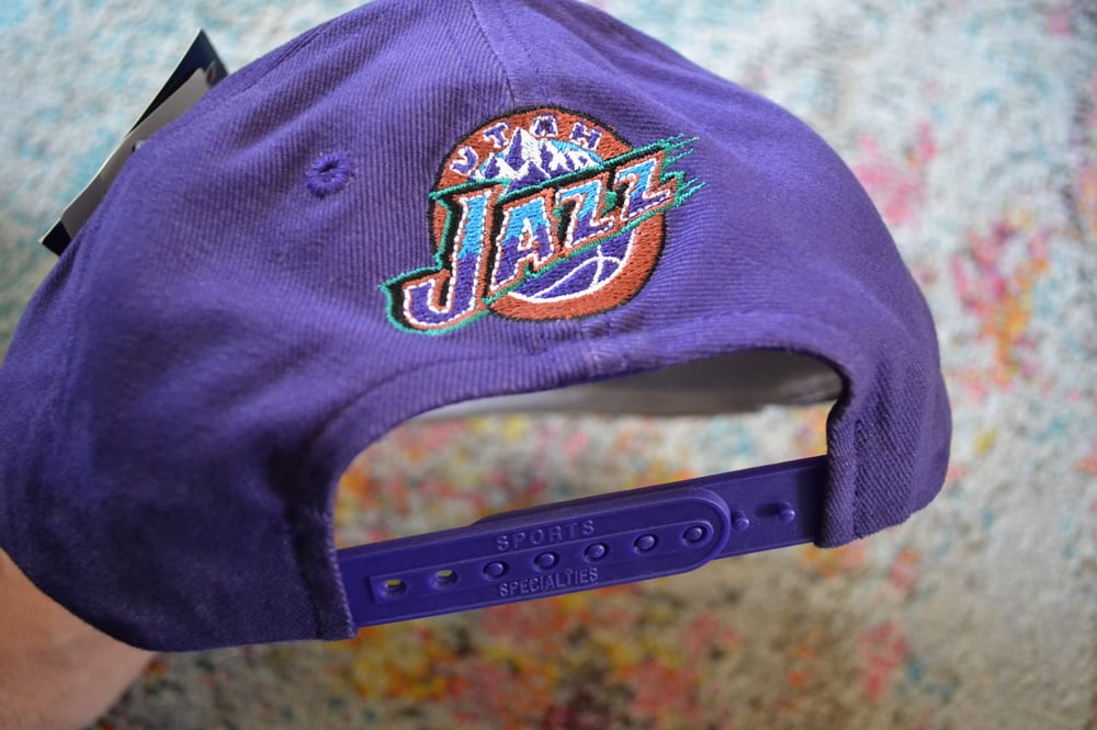 Image of Vintage 1997 Utah Jazz Sports Specialties Draft Day Snapback Hat